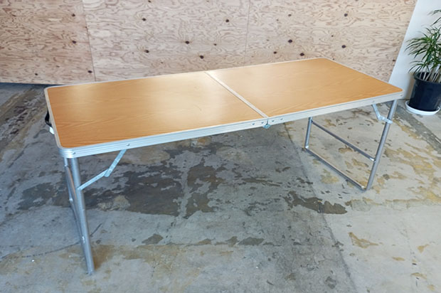 商品画像 折り畳み式 木目テーブル 2